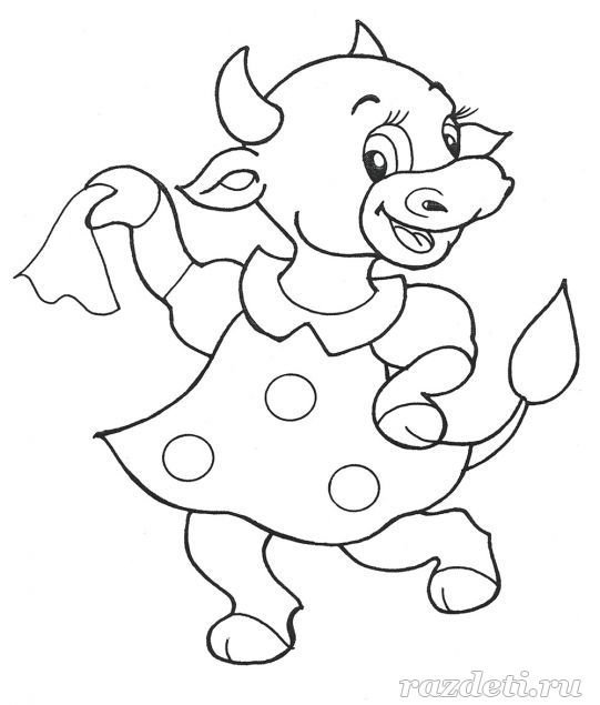 Детская раскраска Корова