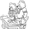 Раскраска для детей к сказке "Три медведя"