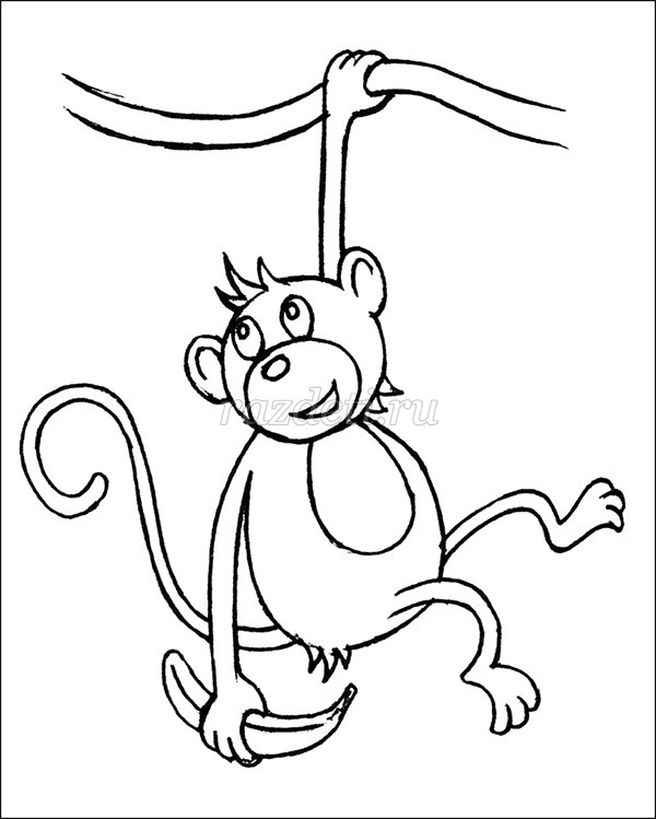 Рисунок обезьянки яшки 3 класс. Обезьяна раскраска. Обезьяна раскраска для детей. Обезьяна карандашом. Обезьяна рисунок карандашом.
