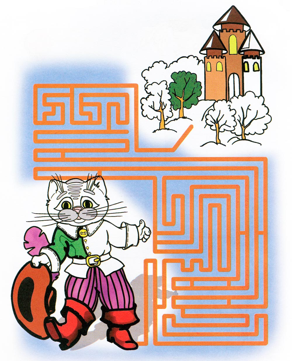Игра кот лабиринт. Лабиринт для детей кот в сапогах. Сказочные лабиринты для дошкольников. Лабиринт с котом для детей. Кот в сапогах Лабиринт задания.