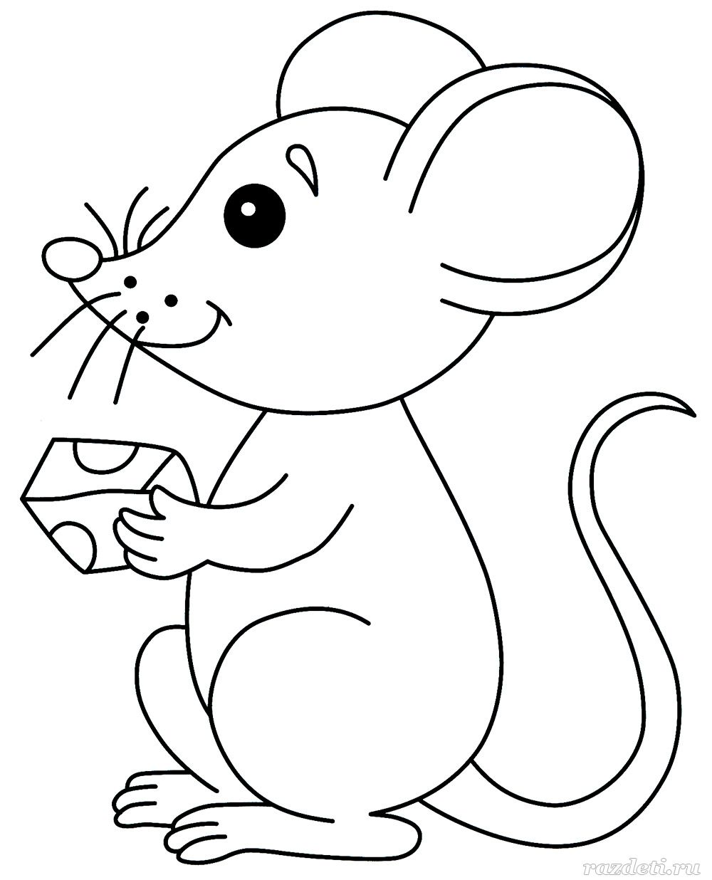Раскраска для детей Мышонок