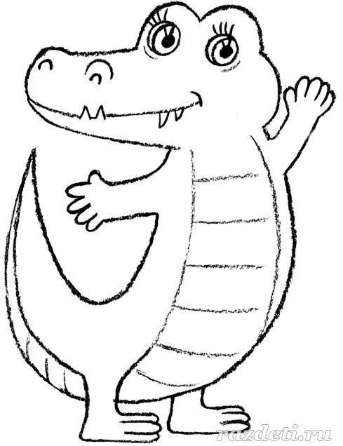 Детская раскраска Крокодил