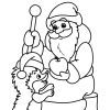 Дед Мороз и ёжик. Раскраска для детей